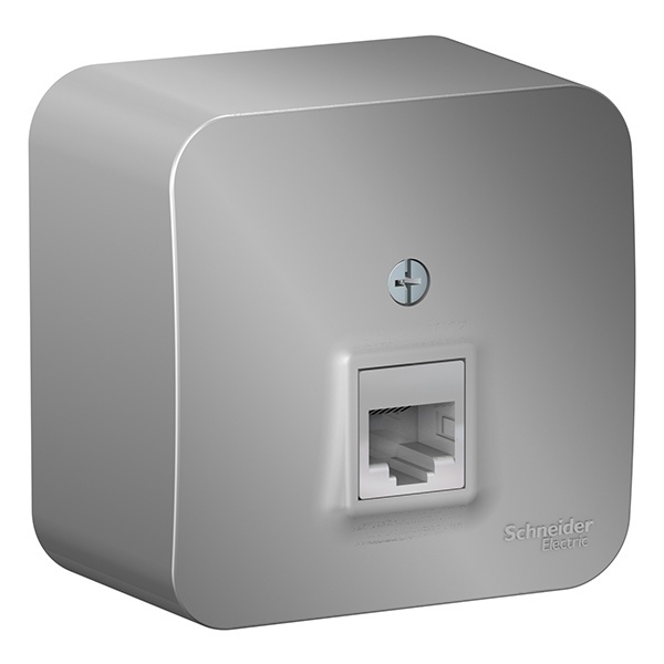 Накладная розетка компьютерная RJ45 кат.5E SE Blanca алюминий изол.пластина