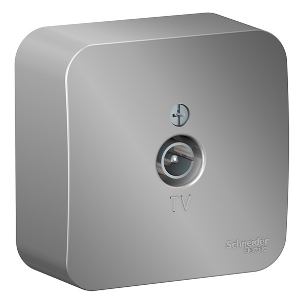 Накладная розетка ТВ SE Blanca алюминий изол.пластина