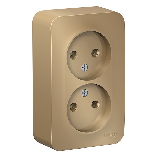 Накладная розетка 2-ая без заземления без шторок SE Blanca 16А 250В титан
