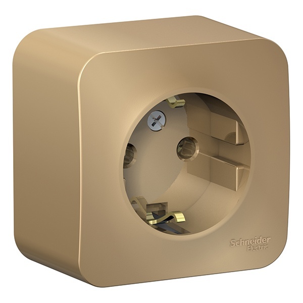 Накладная розетка с заземлением без шторок SE Blanca 16А 250В титан