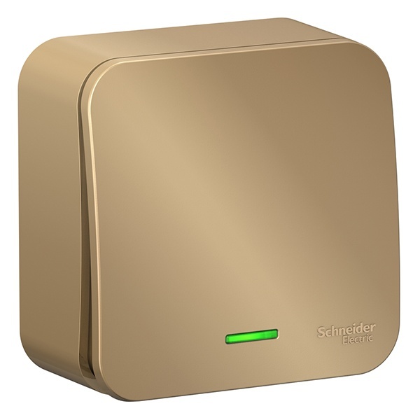 Накладной выключатель 1-клавишный с подсветкой SE Blanca 10А 250В титан