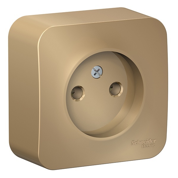 Накладная розетка без заземления без шторок SE Blanca 16А 250В титан изол.пластина