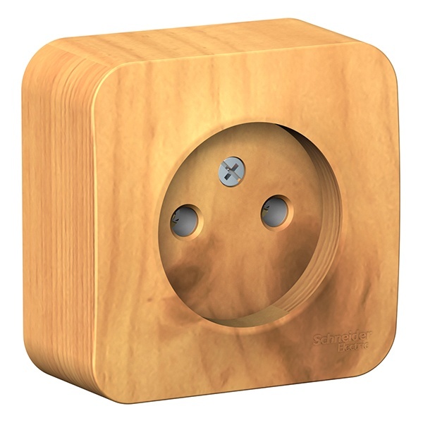 Накладная розетка без заземления без шторок SE Blanca 16А 250В ясень