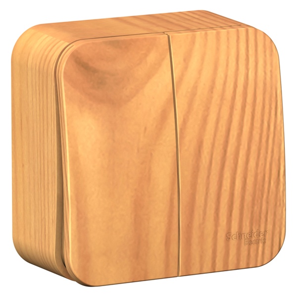 Накладной выключатель 2-клавишный SE Blanca 10А 250В ясень