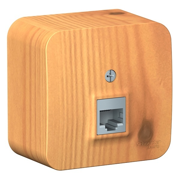 Накладная розетка компьютерная RJ45 кат.5E SE Blanca ясень изол.пластина