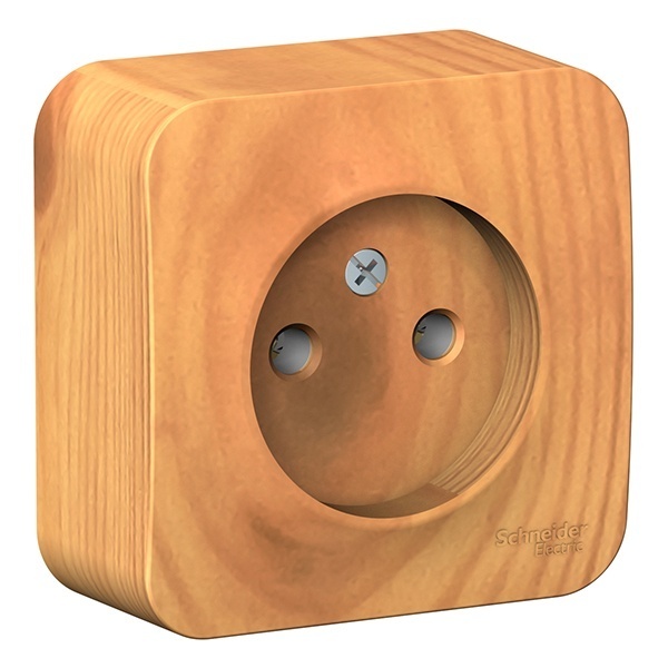 Накладная розетка без заземления без шторок SE Blanca 16А 250В ясень изол.пластина