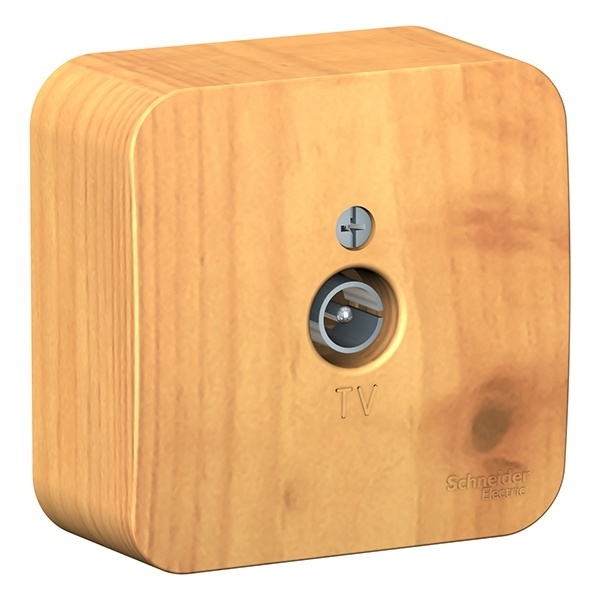 Накладная розетка ТВ SE Blanca ясень изол.пластина