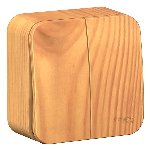 Накладной выключатель 2-клавишный SE Blanca 10А 250В ясень изол.пластина