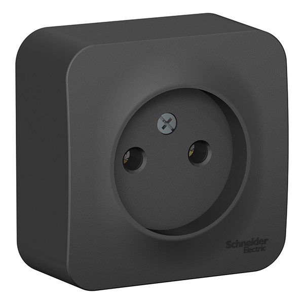 Накладная розетка без заземления без шторок SE Blanca 16А 250В антрацит