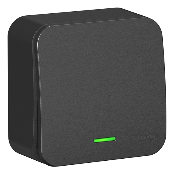 Накладной выключатель 1-клавишный с подсветкой SE Blanca 10А 250В антрацит