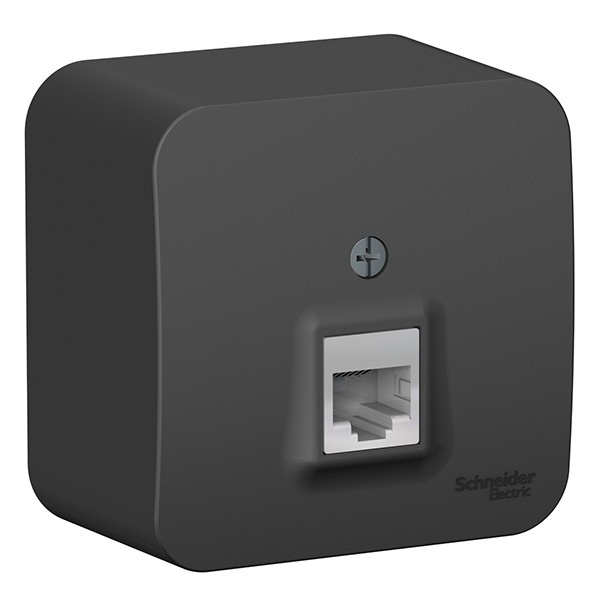 Накладная розетка телефонная RJ11 SE Blanca антрацит изол.пластина