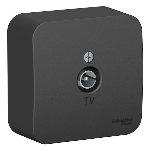 Накладная розетка ТВ SE Blanca антрацит изол.пластина
