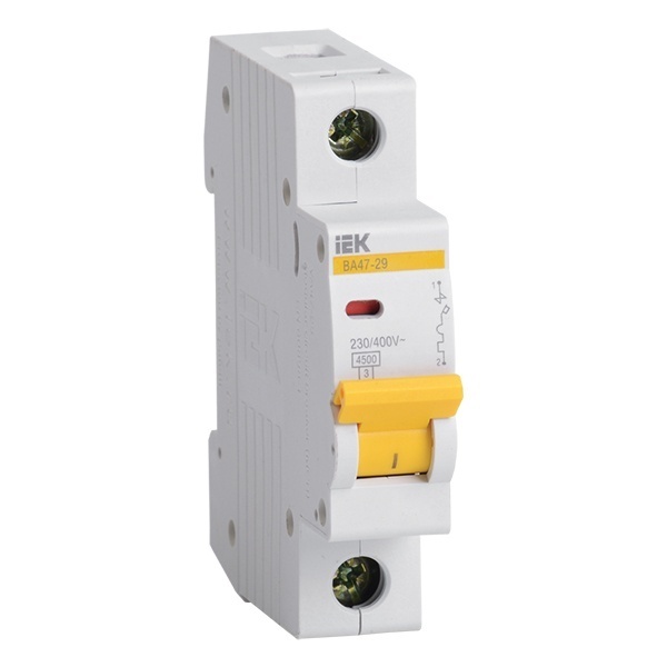 Автоматический выключатель ИЭК ВА47-29 1Р 4А 4,5кА характеристика D (автомат электрический)