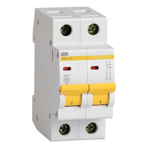 Автоматический выключатель ИЭК ВА47-29 2Р 32А 4,5кА характеристика D (автомат электрический)