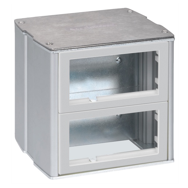 Мини-башня Simon Connect 2-сторонняя на 8 модулей К45, 130х133х128, алюминий