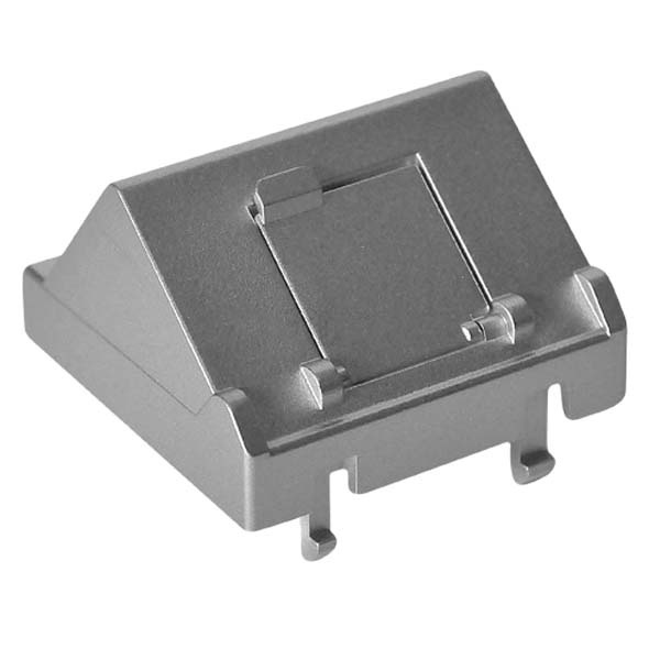 Адаптер наклонный 45х45мм Simon K45 на 1 коннектор RJ45 CJ545U(F), CJ645U(F) со шторкой, алюминий