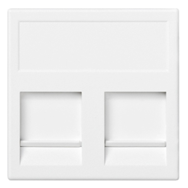 Адаптер 45х45мм Simon K45 на 2 коннектора RJ45 CJ545U(F), CJ645U(F) со шторкой, белый