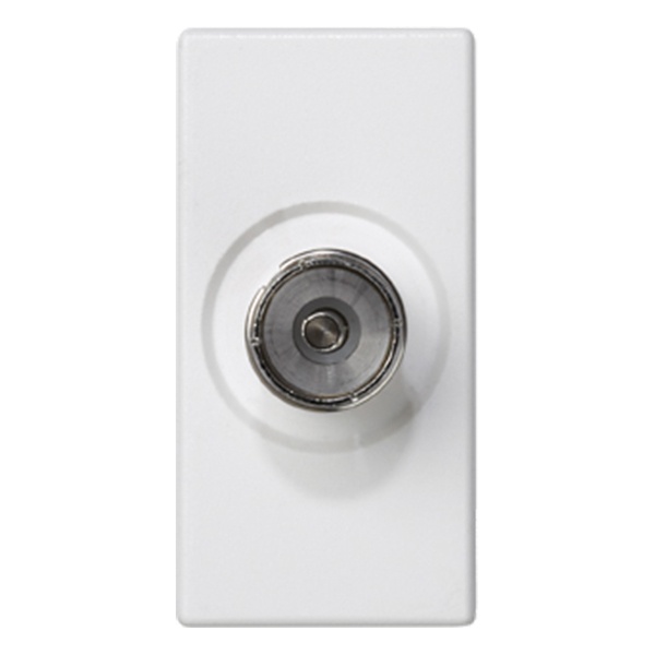 Плата Simon K45 с разъёмом TV (мама), пайка, 22,5х45мм, белый