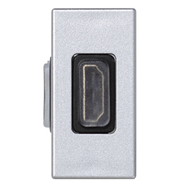 Разъём HDMI Simon K45, 22,5х45мм, (мама-мама), алюминий