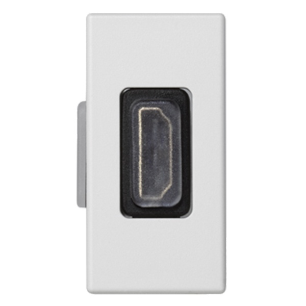 Разъём HDMI Simon K45, 22,5х45мм, (мама-мама), белый