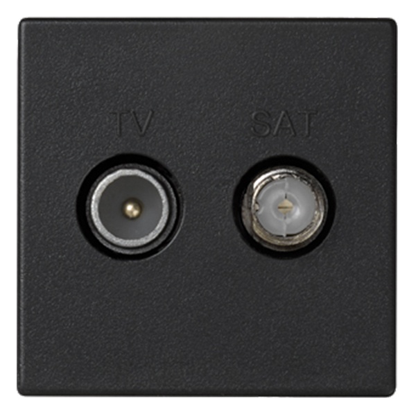 Розетка TV-SAT Simon K45, винты, 45х45мм, графит