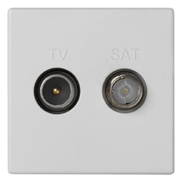 Розетка TV-SAT Simon K45, винты, 45х45мм, белый