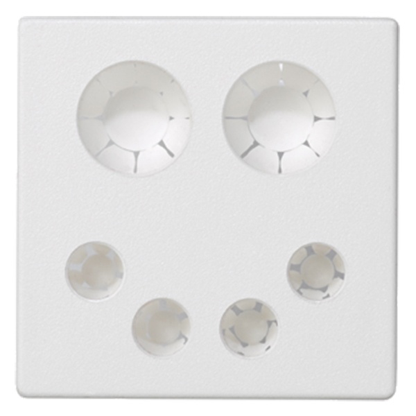 Плата Simon K45 45х45мм для ввода кабелей (2х13мм и 4х6мм), белый