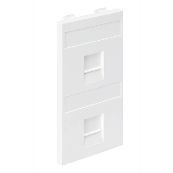 Адаптер Simon Connect на 2 RJ45 CJ545U(F), CJ645U(F) шторки, S-модуль 52x108мм, белый