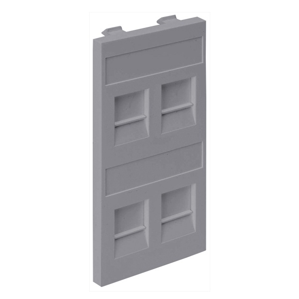 Адаптер Simon Connect на 4 RJ45 CJ545U(F), CJ645U(F) шторки, S-модуль 52x108мм, алюминий