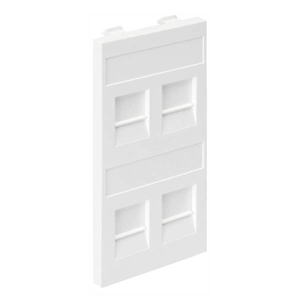 Адаптер Simon Connect на 4 RJ45 CJ545U(F), CJ645U(F) шторки, S-модуль 52x108мм, белый