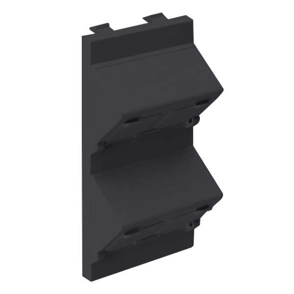 Адаптер Simon Connect наклонный на 4 RJ45 CJ545U(F), CJ645U(F) шторки, S-модуль 52x108мм, графит