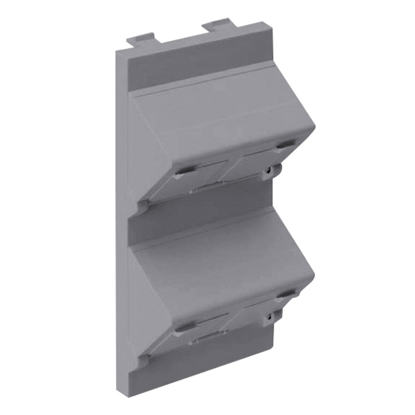 Адаптер Simon Connect наклонный на 4 RJ45 CJ545U(F), CJ645U(F) шторки, S-модуль 52x108мм, алюминий