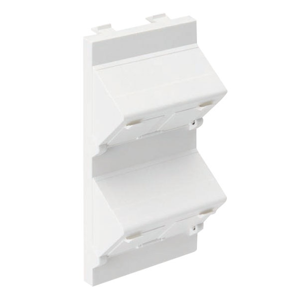 Адаптер Simon Connect наклонный на 4 RJ45 CJ545U(F), CJ645U(F) шторки, S-модуль 52x108мм, белый