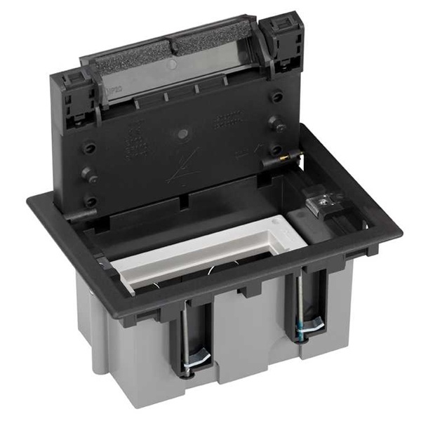 Люк Simon в фальшпол SF110-14 на 1 S-модуль (2 модуля 45х45мм) 170х115мм глубина 90-120мм графит