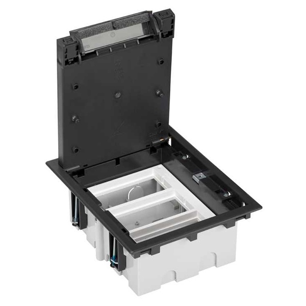 Люк Simon в фальшпол SF310-14 на 3 S-модуля (6 модулей 45х45мм) 170х210мм глубина 90-120мм графит