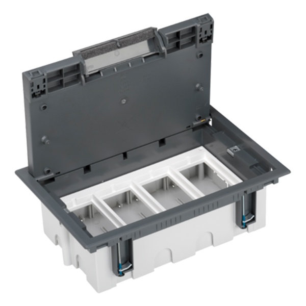 Люк Simon в фальшпол SF410-1 на 4 S-модуля (8 модулей 45х45мм) 170х265мм глубина 90-120мм серый