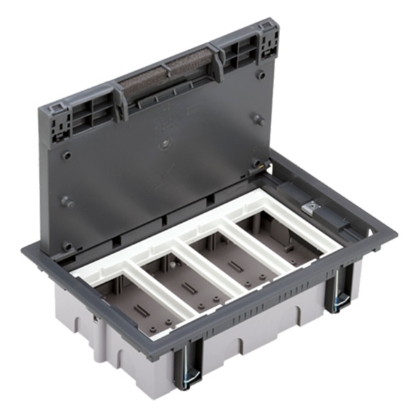 Люк Simon SF470-1 на 4 S-модуля (8 модулей 45х45мм) 170х265мм глубина 70-100мм серый