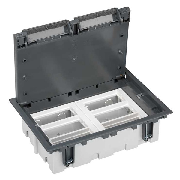 Люк Simon в фальшпол SF610-1 на 6 S-модулей (12 модулей 45х45мм) 210х300мм глубина 90-120мм серый