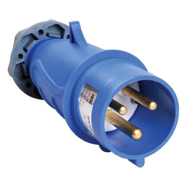 Вилка переносная ИЭК MAGNUM ССИ-023 32А-6ч/200-250В 2Р+РЕ IP44