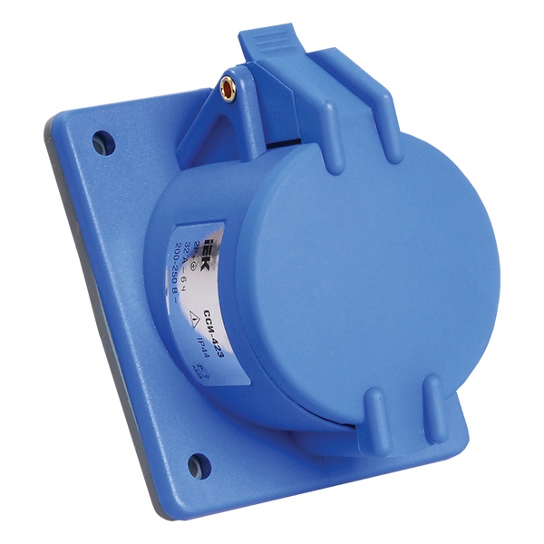 Розетка встраиваемая угловая ИЭК MAGNUM ССИ-423 32А-6ч/200-250В 2P+PE IP44