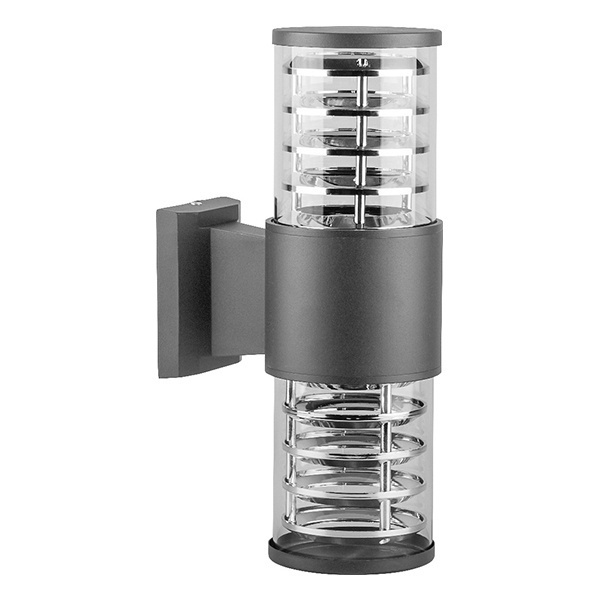 Светильник садово-парковый Сан-Франциско Feron DH0802 60W 2хE27 230V IP54 на стену серый