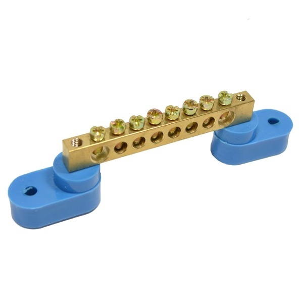 Шина ИЭК N (ноль) на двух угловых изол ШНИ-8х12-8-У2-С