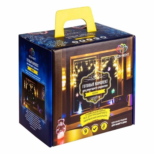 Набор для новогоднего украшения интерьера Кухня, цвет гирлянд тёплый белый