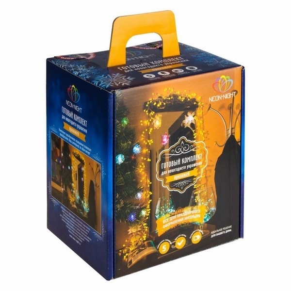 Набор для новогоднего украшения интерьера Прихожая, цвет гирлянд зелёный