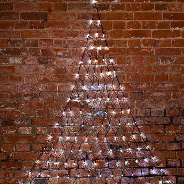 Гирлянда Сеть треугольная 2х2х1,5м, 136LED белый IP44 свечение с динамикой, черный провод 230В