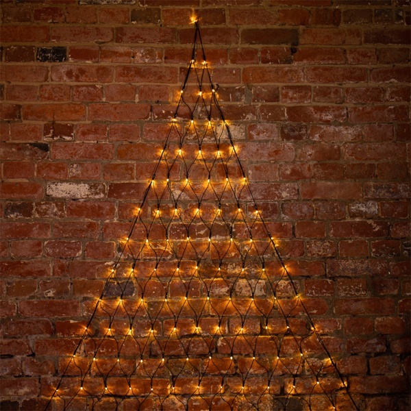 Гирлянда Сеть треугольная 2х2х1,5м, 136LED тепло-белый IP44 свечение с динамикой, черный провод 230В