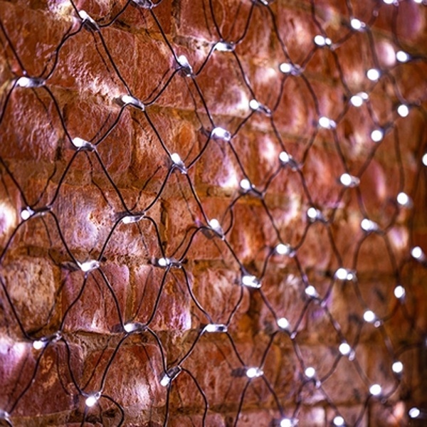 Гирлянда Сеть 2х1,5м, 288LED белый IP44 свечение с динамикой, черный провод, 230В