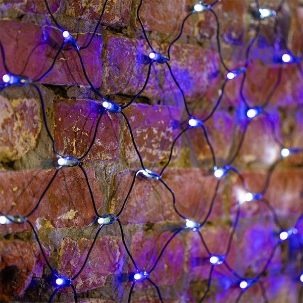 Гирлянда Сеть 2,5х2,5м, 432LED белый/синий IP44 свечение с динамикой, черный провод, 230В