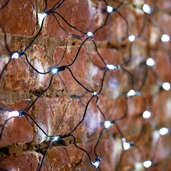 Гирлянда Сеть 1х1,5м, 160LED белый IP44 свечение с динамикой, черный провод, 230В