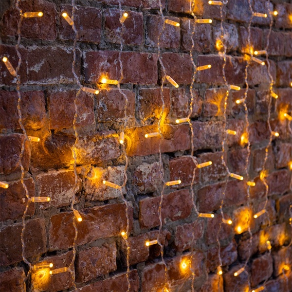 Гирлянда Светодиодный Дождь 2x3м 448LED желтый IP44 постоянное свечение, прозрачный провод, 230В
